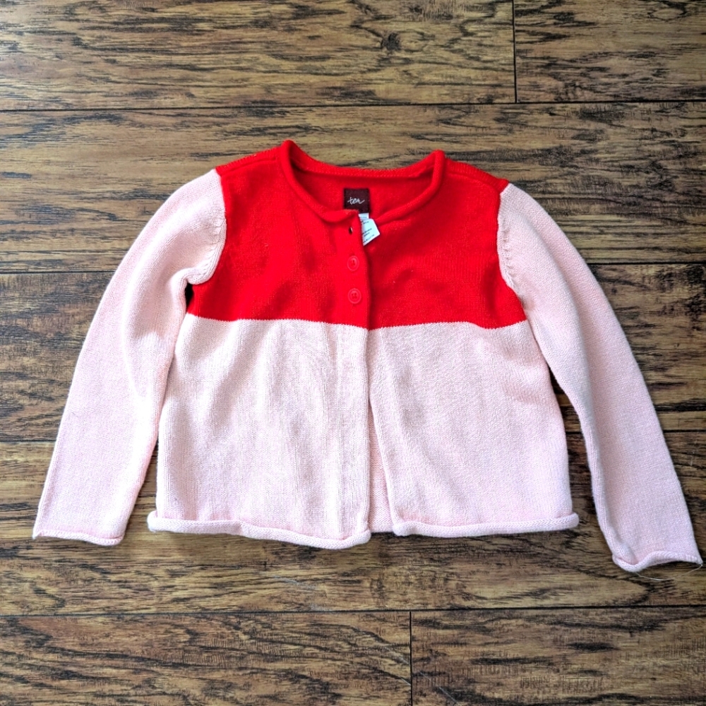 $💥3/$24 Tea Collection Red and‎ Pink Cardigan Sweater